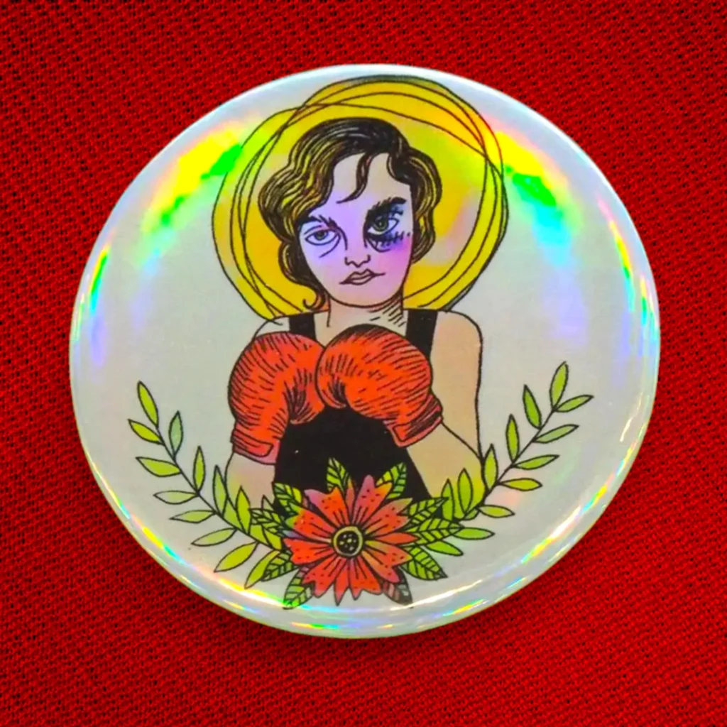Badge holographique Boxeuse by Lashka