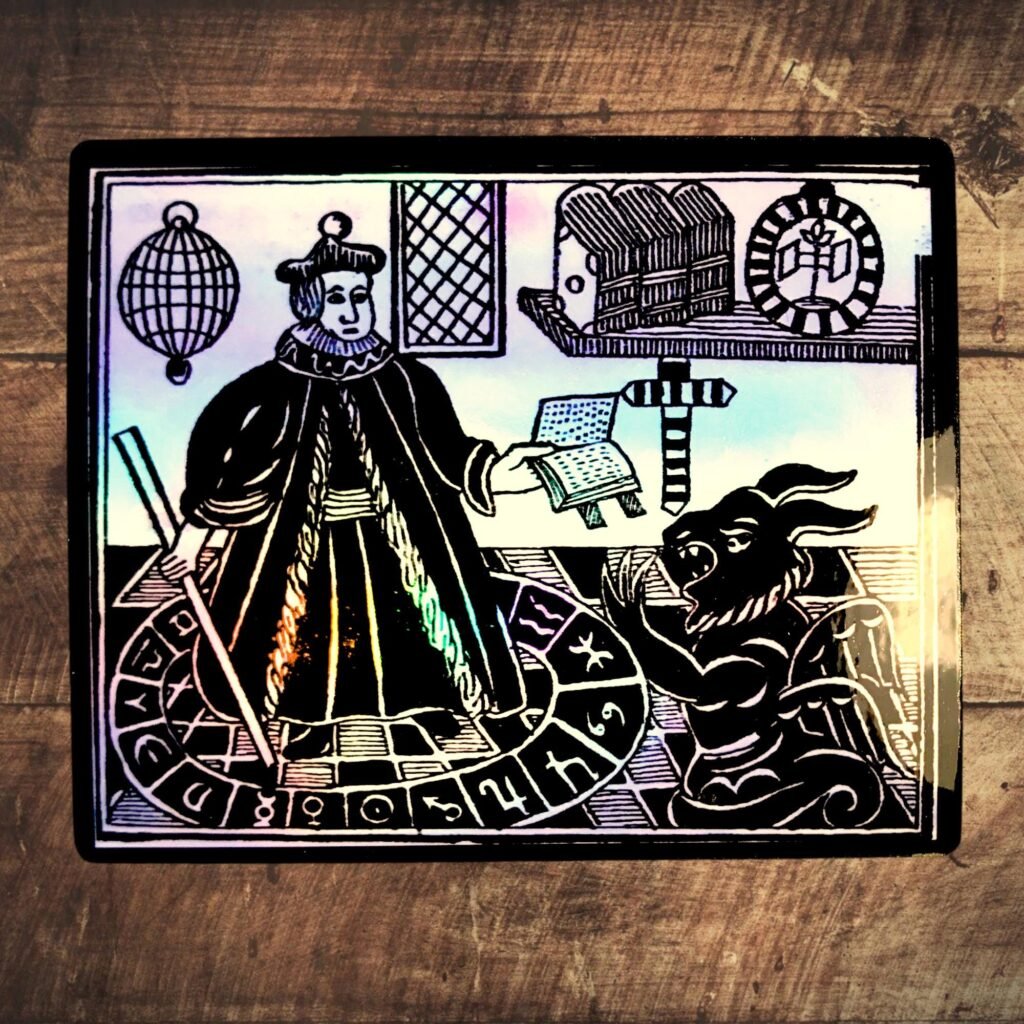 Autocollant holographique invocation du démon