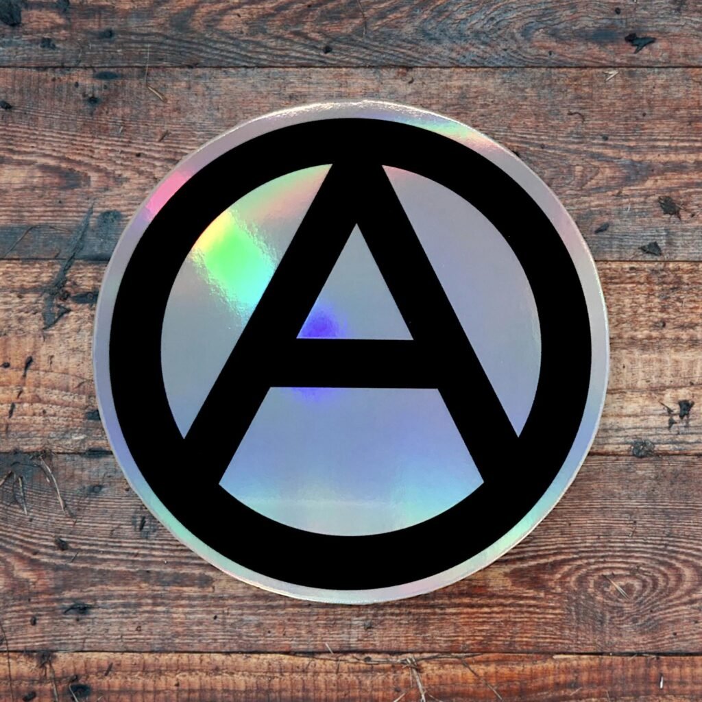 Autocollant holographique symbole de l'anarchie