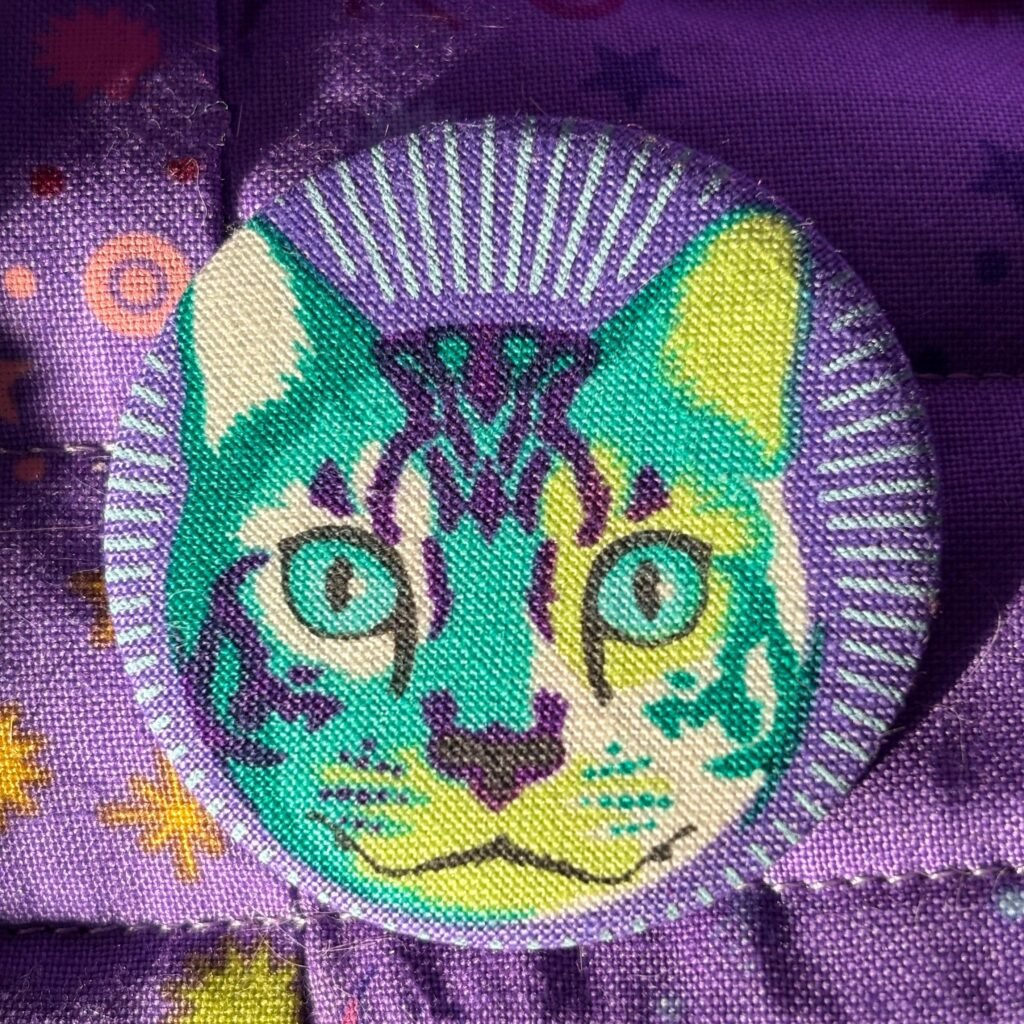 Badge en tissu motif chat