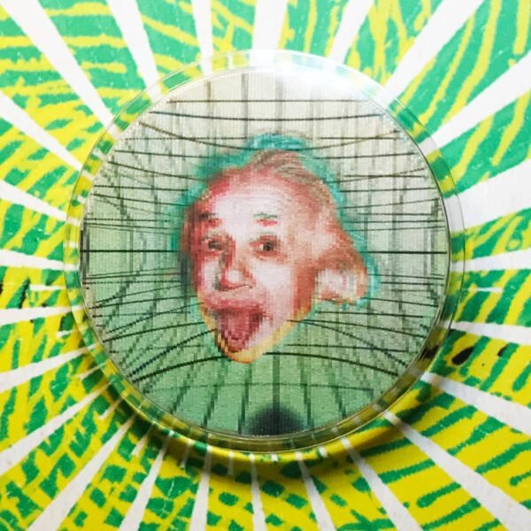 Badge animé lenticulaire Albert Einstein