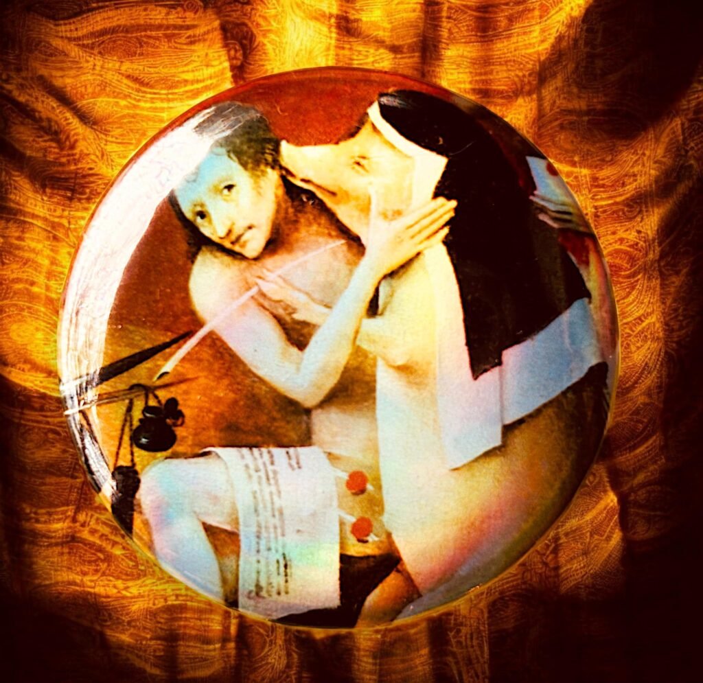 Badge holographique bonne sœur cochon Jérôme Bosch