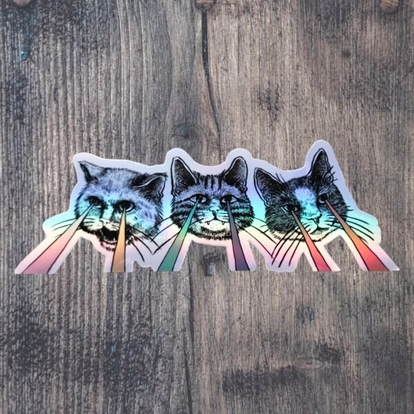 Autocollant holographique chats laser by Lashka