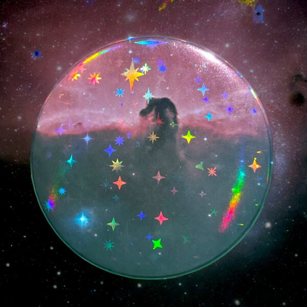 Badge Nébuleuse de la Tête de Cheval avec effet d'étoiles holographiques
