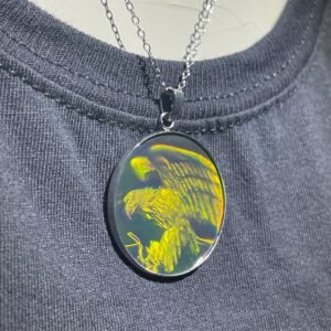 Pendentif hologramme avec un aigle, 3D, vintage 30 mm/1,18 pouces, véritable hologramme des années 90, animaux, oiseaux, rapaces, holography