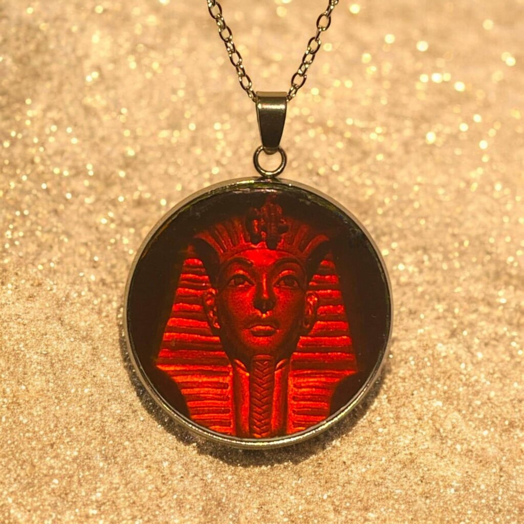 Pendentif hologramme pharaon 3D  30 mm/1,18 pouces, véritable hologramme vintage des années 90, holographie laser, Égypte, image 3D
