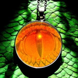 Pendentif holographique œil de reptile serpent en 3D, 30 mm/1,18 pouces, véritable hologramme vintage des années 90, acier inoxydable,