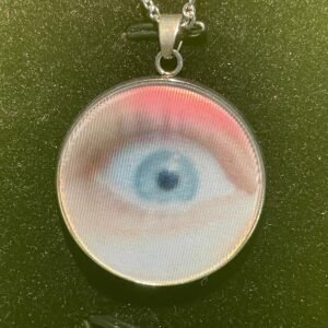 Pendentif lenticulaire de mon oeil clignant animé 30 mm/1,18 pouces, image lenticulaire artisanale sur base acier