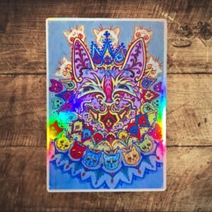 Autocollant Chat Psychédélique – Illustration Louis Wain