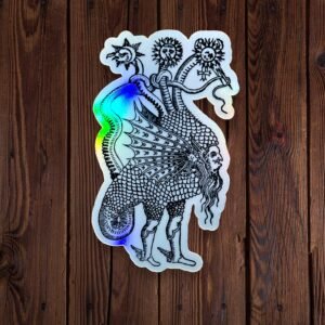 Autocollant holographique “Le Mystagogue”  gravure de Giovanni Battista Nazari (1564)